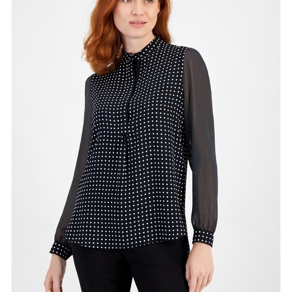 Anne Klein Polka Dot black and white Blouse - Picture 14 of 14